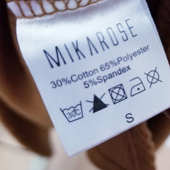 MIKAROSE Ribbed Knit Scoop Neck Sheath Dress Mocha - Size Small - Picture 6 of 7